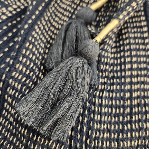 Blue Patterned Women's Jumpsuit with Red Accents - Picture 3 of 11